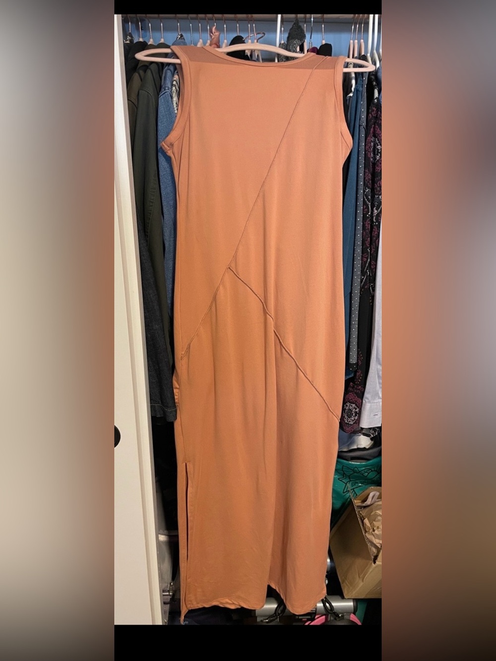 Heart Hips Sleeveless Maxi Dress in Terracotta Peach super Soft Lounge
